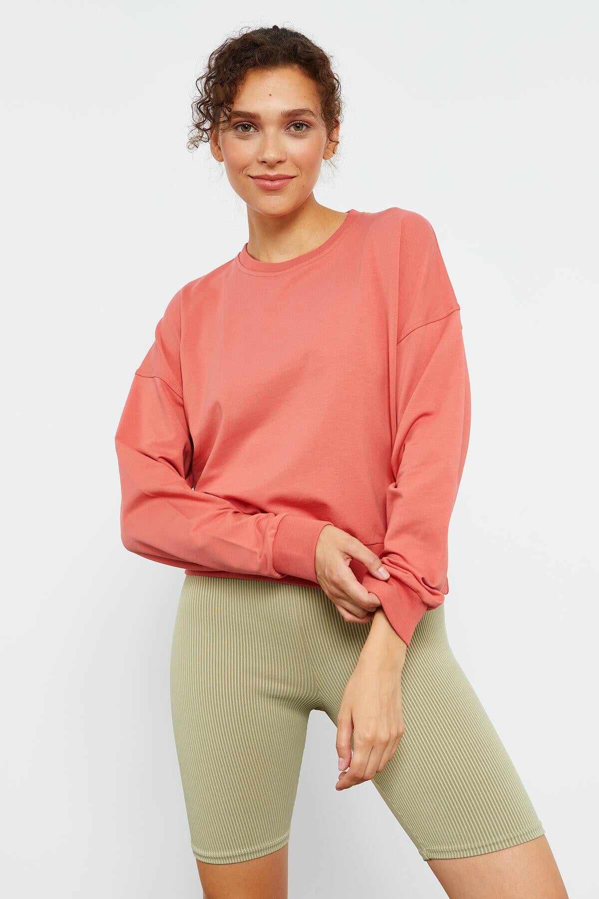 Image of Pudra Basic Rahat Form O Yaka Kadın Sweatshirt - 97114