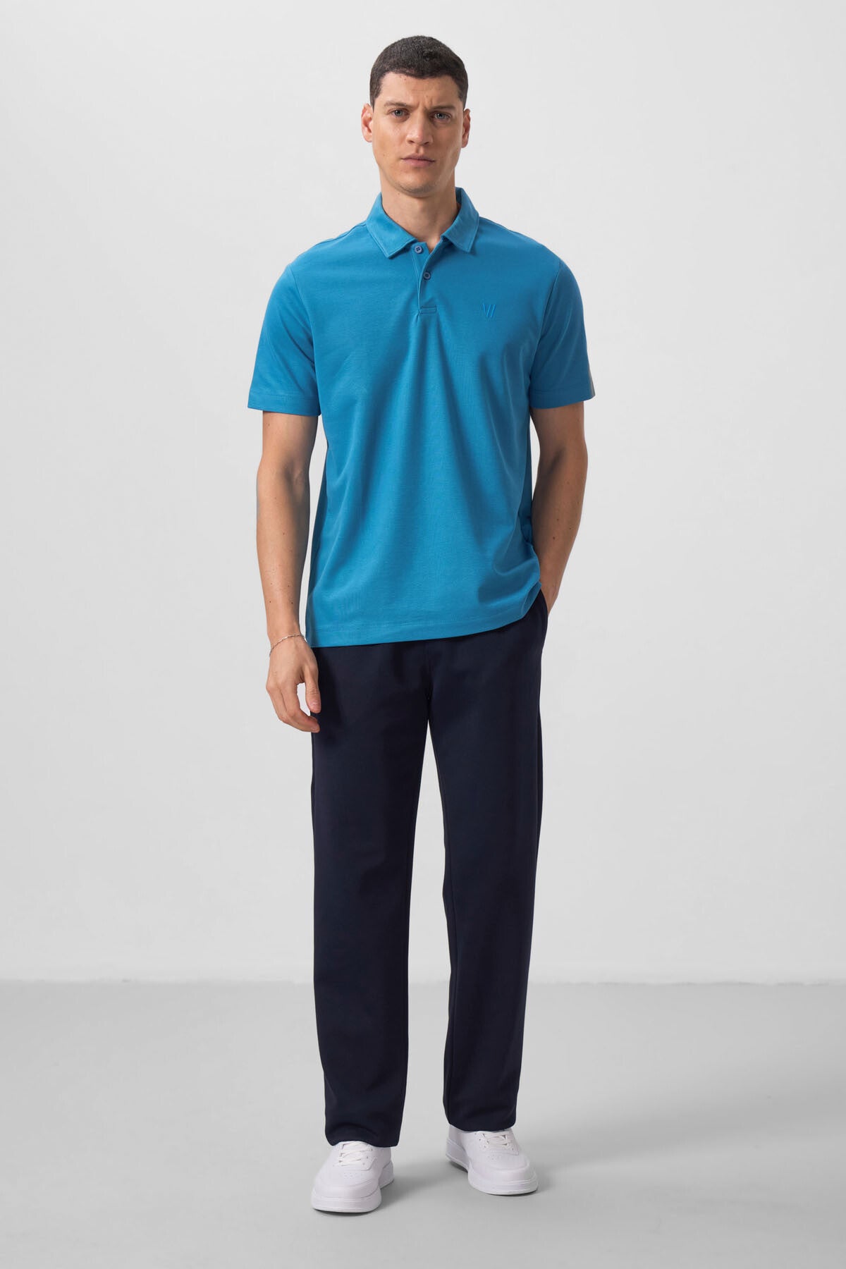 Image of Saks Standart Kalıp Basic Polo Yaka Erkek T-Shirt - 87768