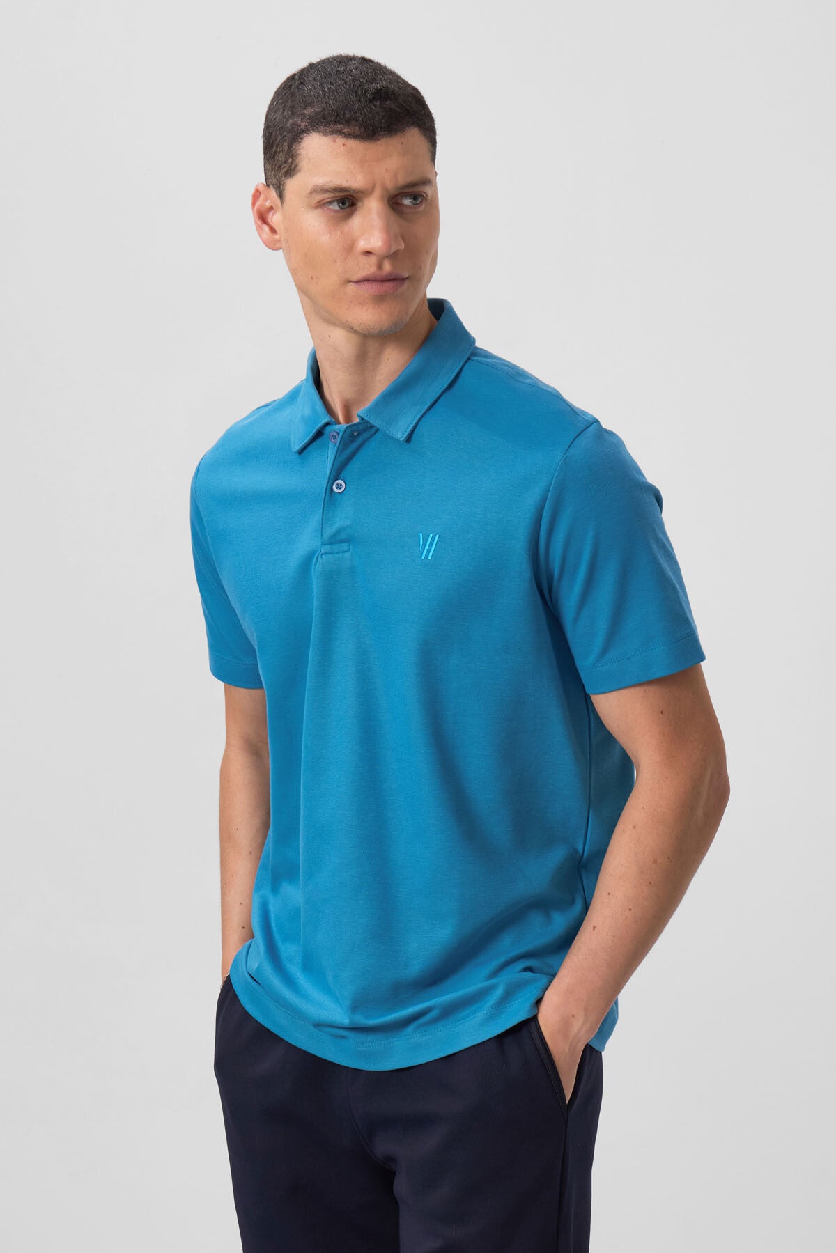 Image of Saks Standart Kalıp Basic Polo Yaka Erkek T-Shirt - 87768