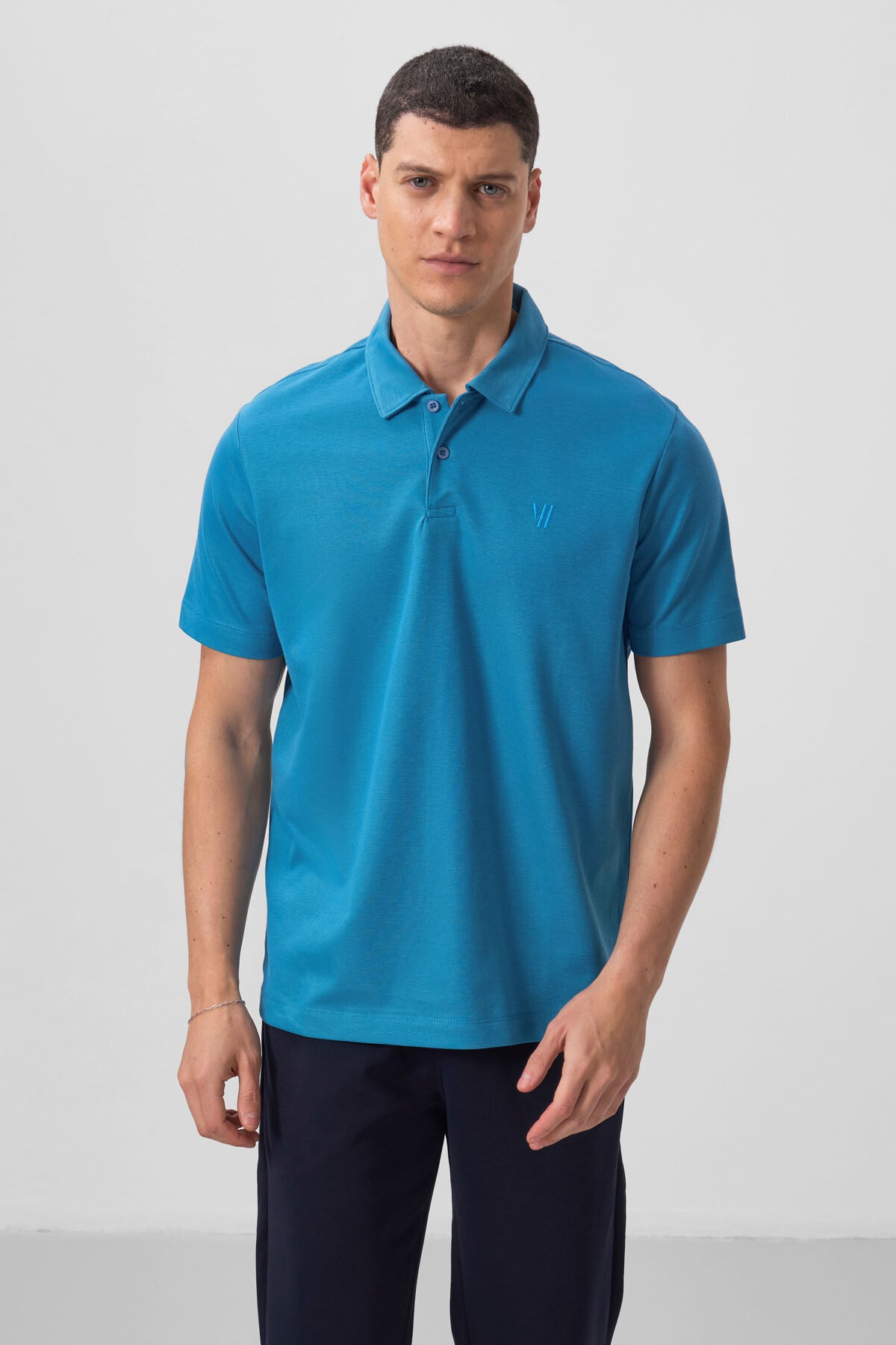 Image of Saks Standart Kalıp Basic Polo Yaka Erkek T-Shirt - 87768