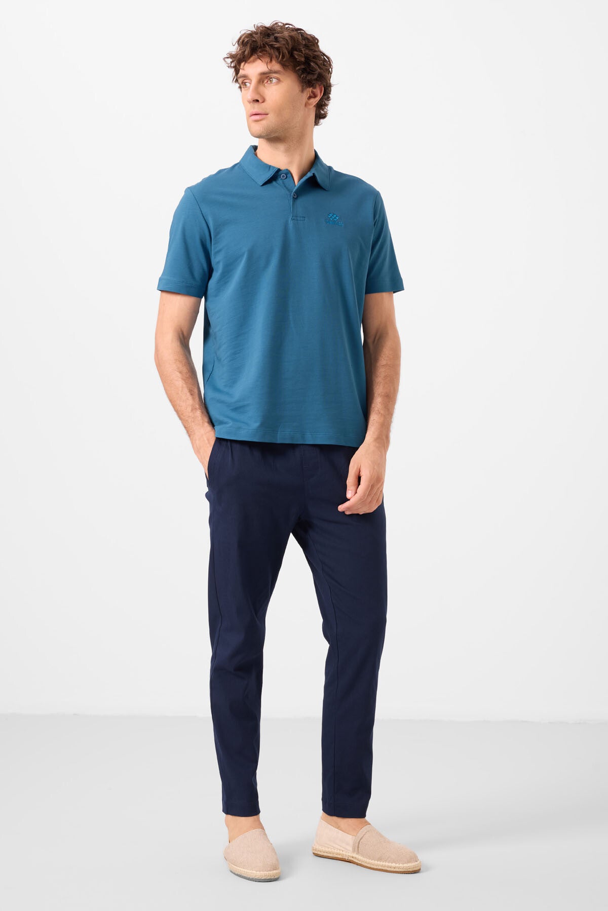Image of Saks Standart Kalıp Basic Polo Yaka Erkek T-Shirt - 87748