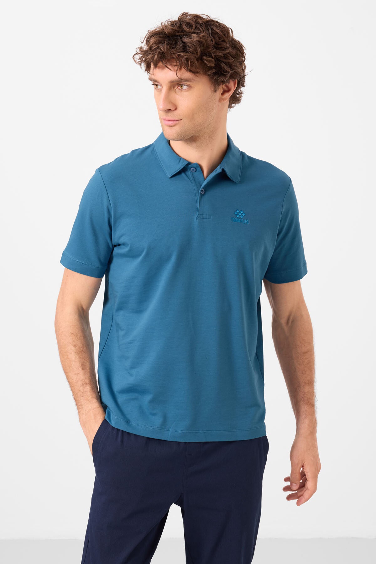 Image of Tricou bărbătesc Saks Standard Fit Basic Polo Collar - 87748