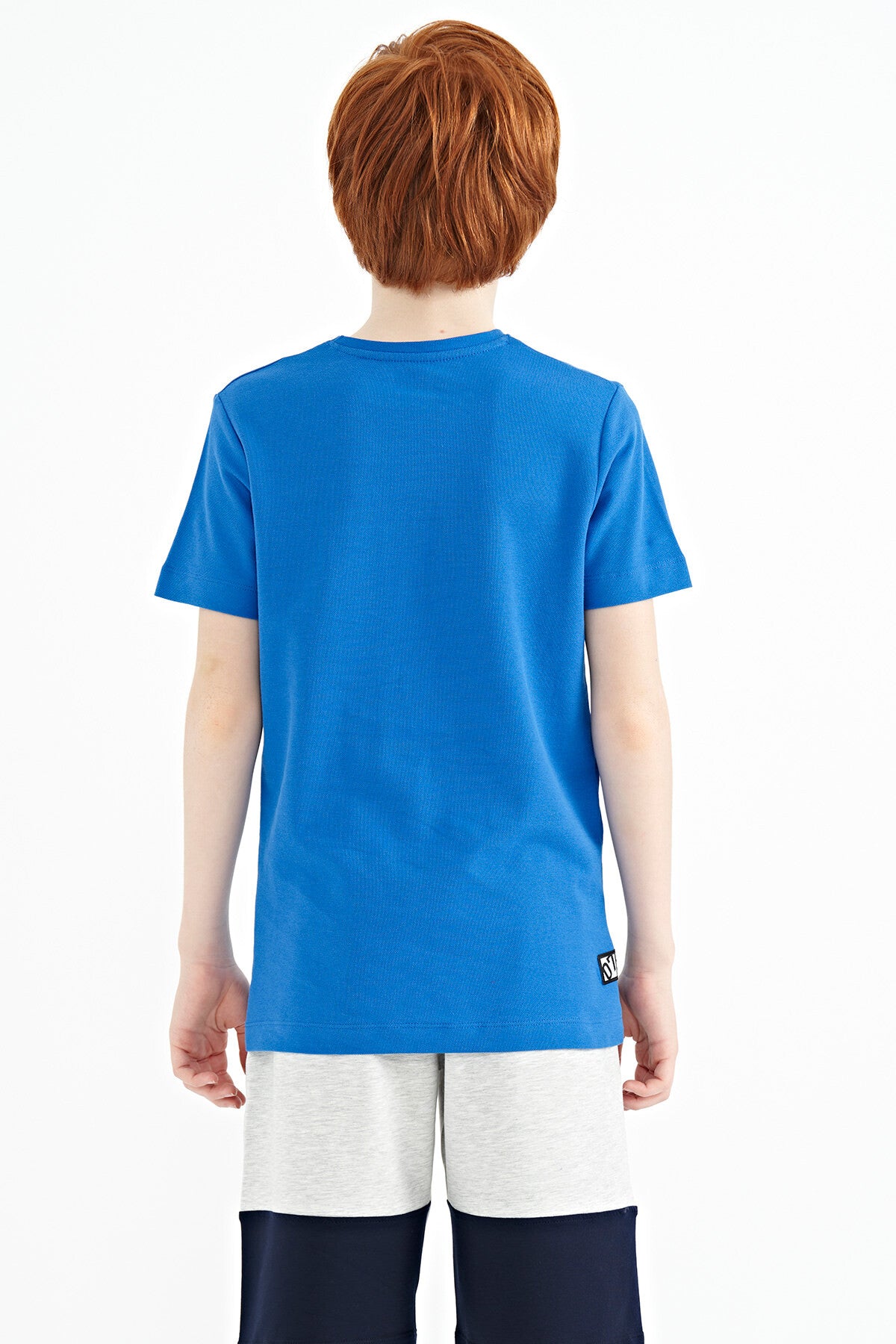 Image of Saks Cep Detaylı O Yaka Standart Kalıp Erkek Çocuk T-Shirt - 11120