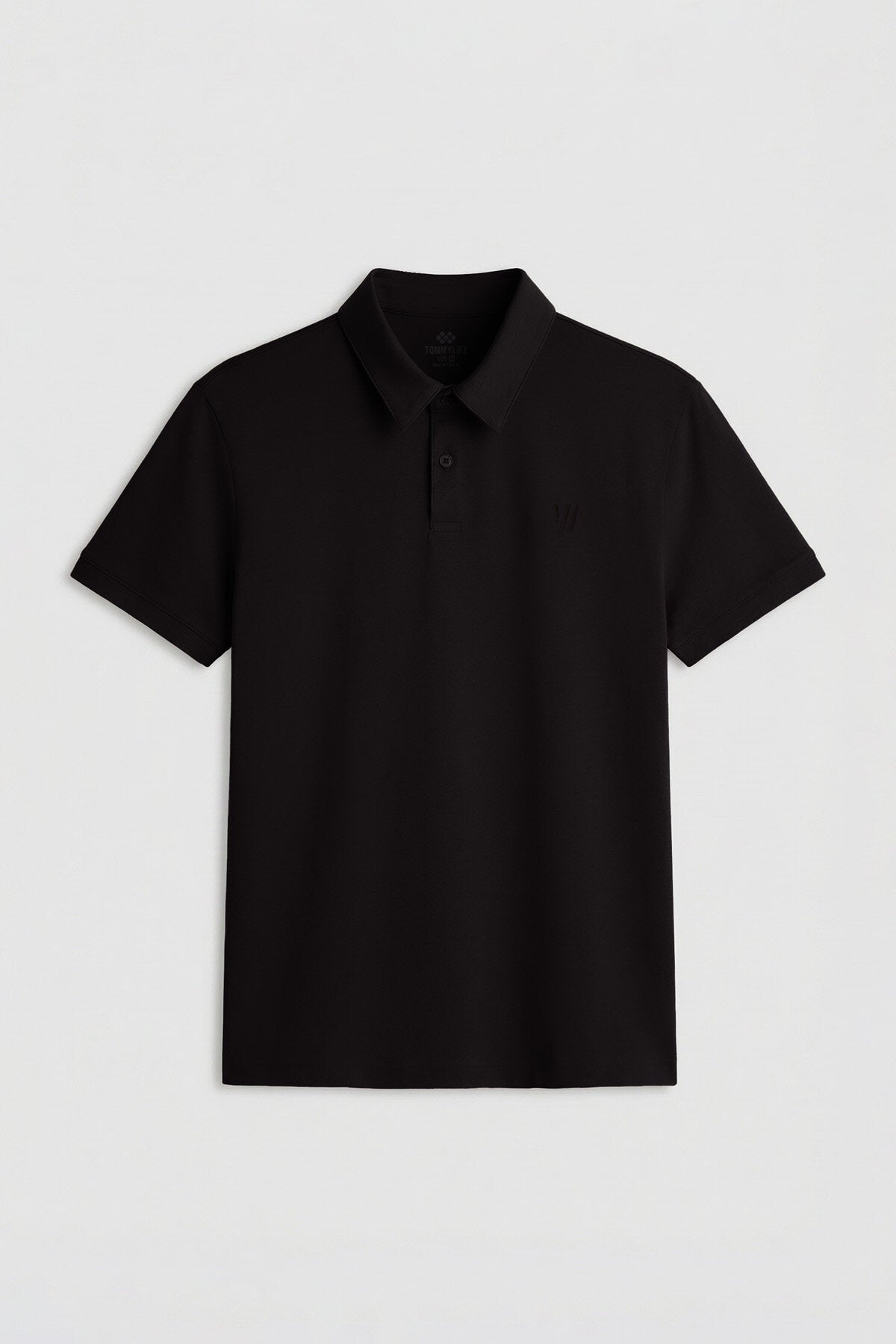 Image of Siyah Standart Kalıp Basic Polo Yaka Erkek T-Shirt - 87768