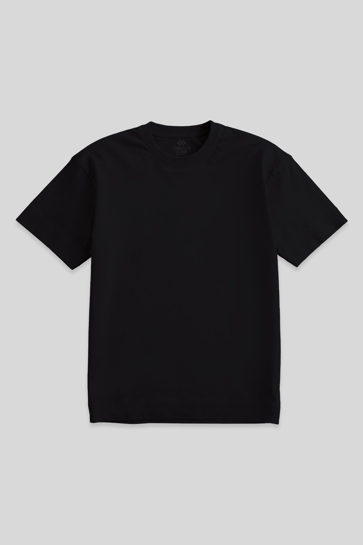 Image of Siyah Basic Kısa Kol O Yaka Büyük Beden Erkek T-Shirt - 88072