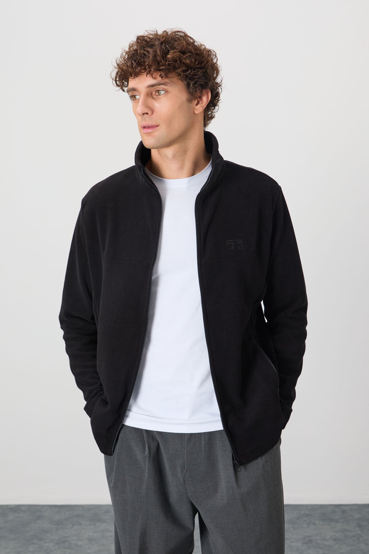 Image of Hardy Siyah Standart Kalıp Polar Erkek Sweatshirt - 88299