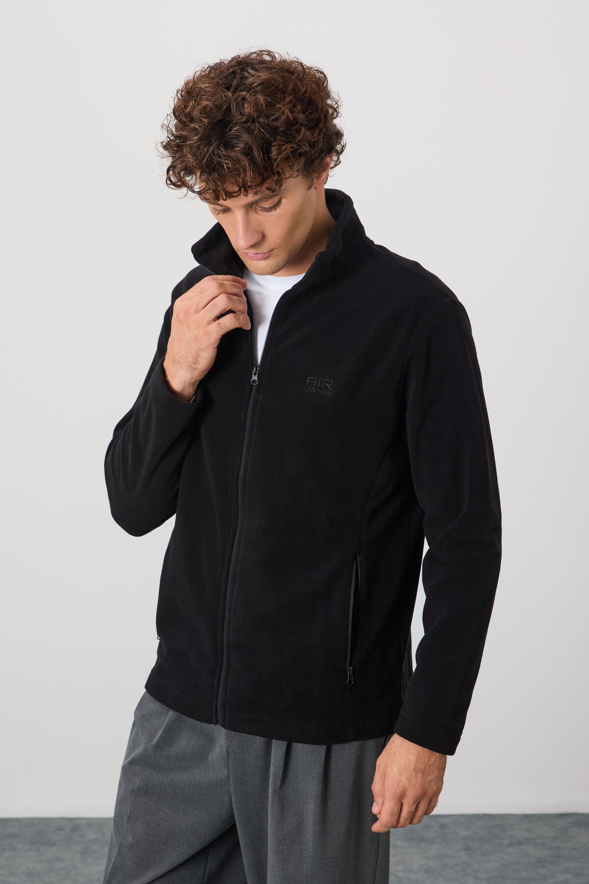 Image of Hardy Siyah Standart Kalıp Polar Erkek Sweatshirt - 88299