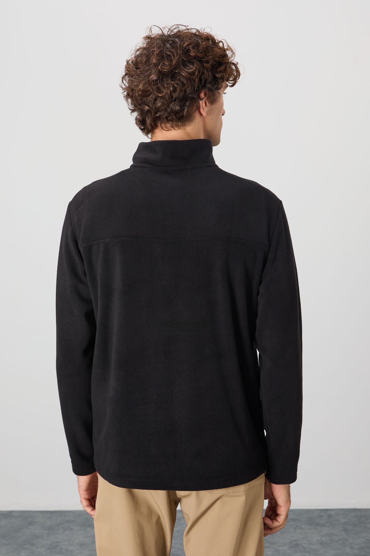 Image of River Siyah Dik Yaka Erkek Polar Sweatshirt - 88310