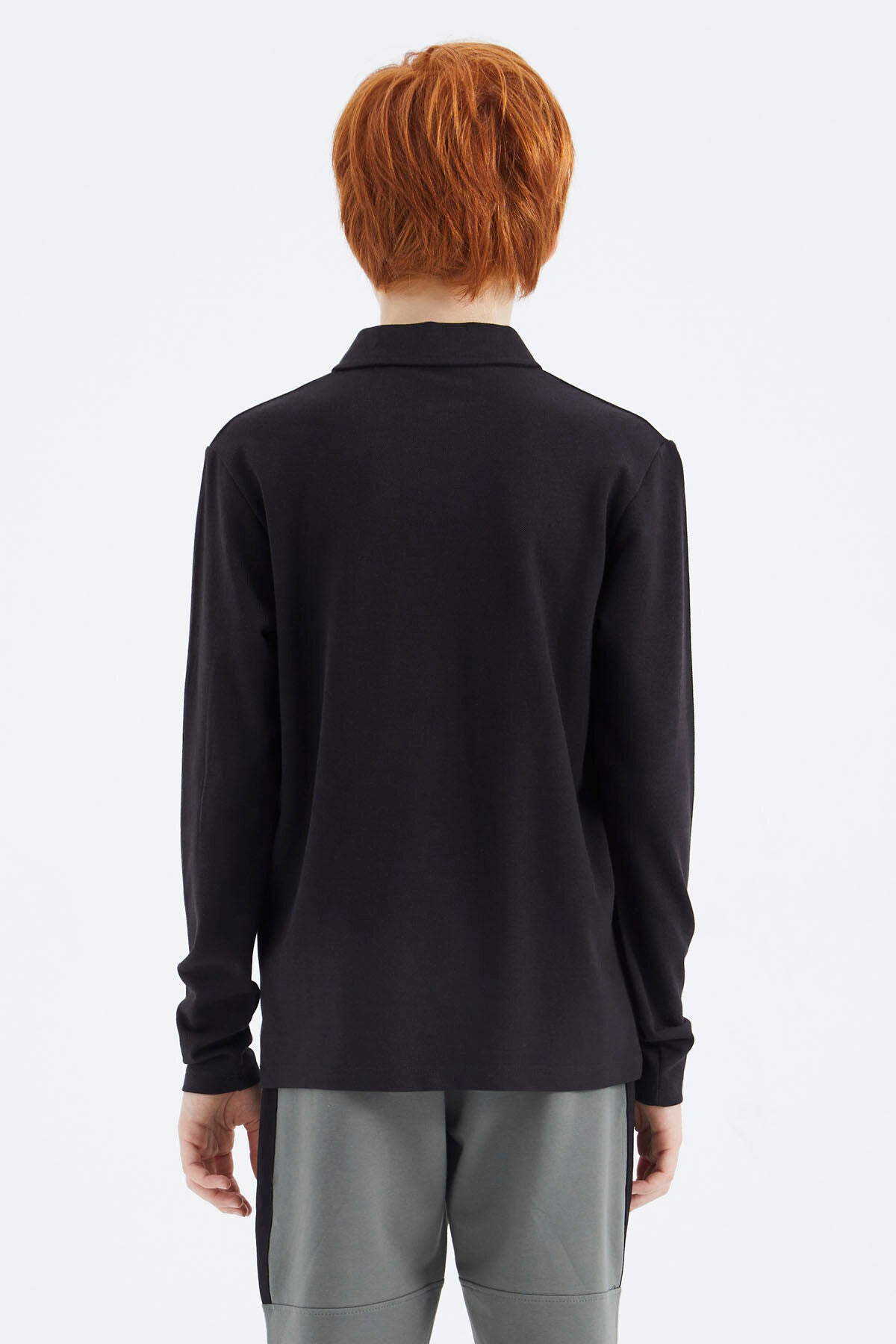 Image of Siyah Polo Yaka Basic Erkek Çocuk T-Shirt - 11171