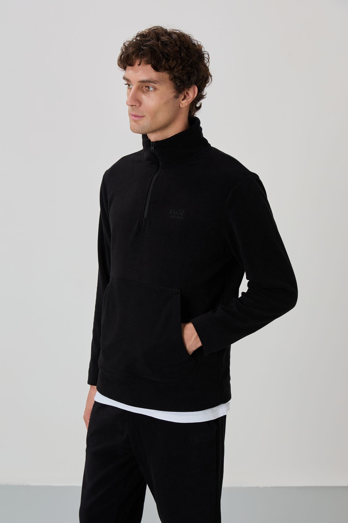 Image of Set trening Carol Black Fleece pentru bărbați - 85226