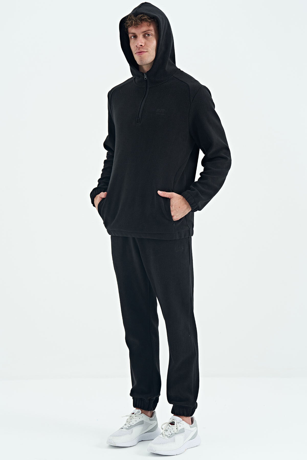 Image of Hektor Siyah Kapüşonlu Polar Erkek Eşofman Takım - 85227