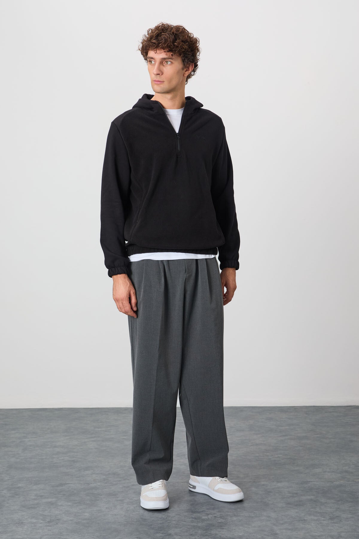 Image of Ruby Siyah Standart Kalıp Polar Erkek Sweatshirt - 88300