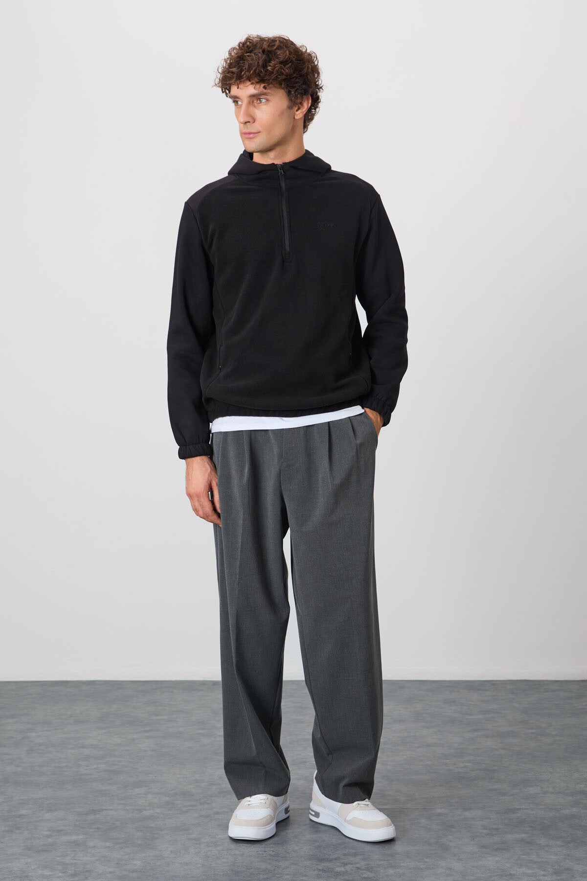 Image of Ruby Siyah Standart Kalıp Polar Erkek Sweatshirt - 88300