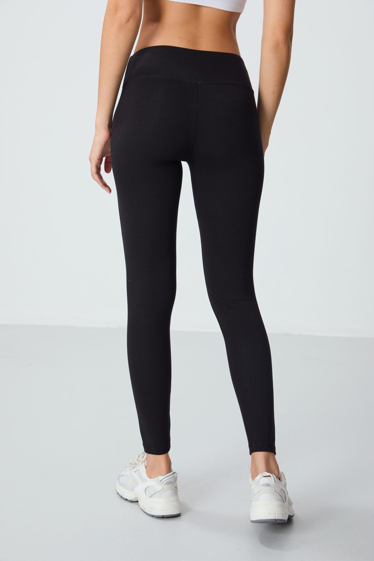 Image of Siyah Yüksek Bel Termal Slim Fit Dar Paça Kadın Tayt - 94577