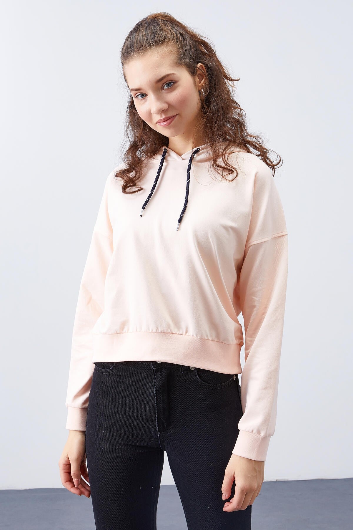 Image of Somon Uzun Kol Rahat Form Kapüşonlu Kadın Sweatshirt - 97115