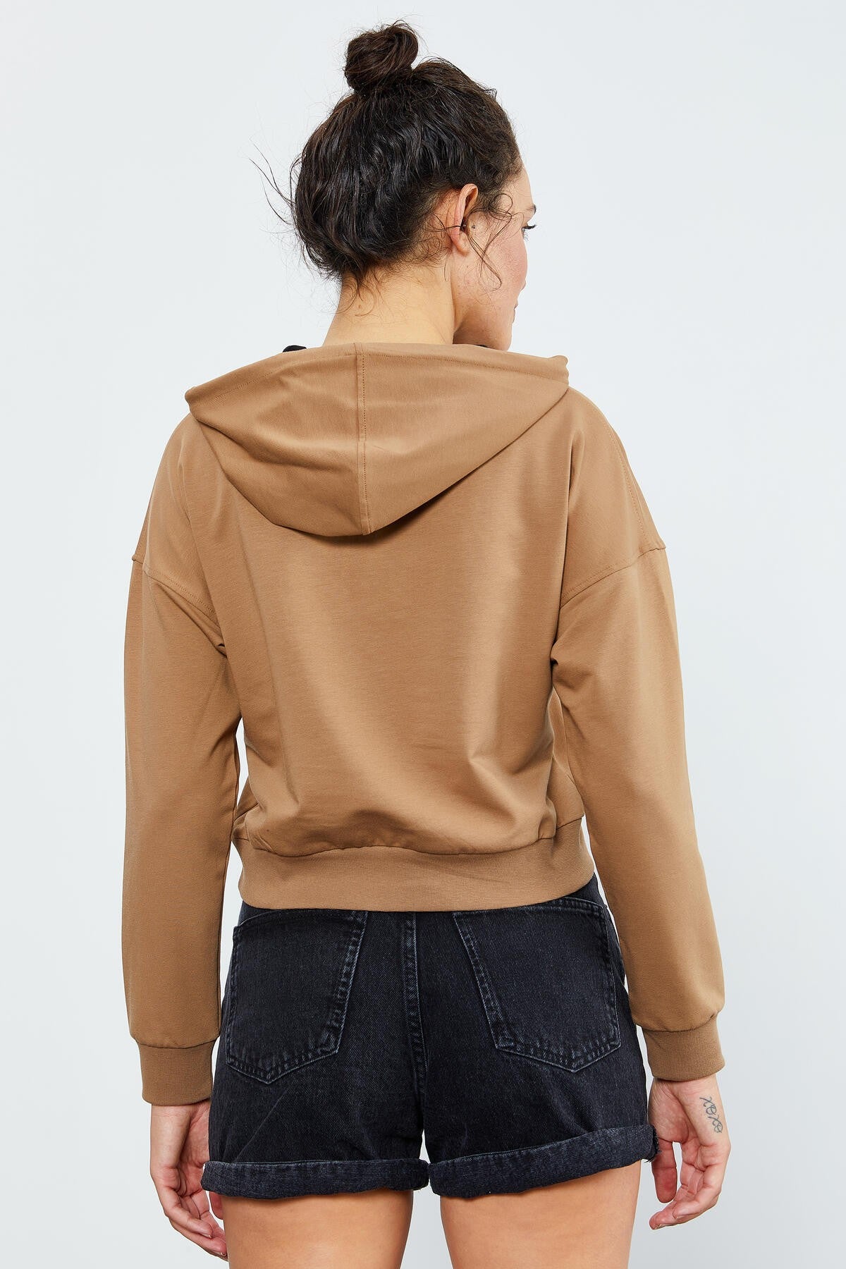 Image of Toprak Uzun Kol Rahat Form Kapüşonlu Kadın Sweatshirt - 97115