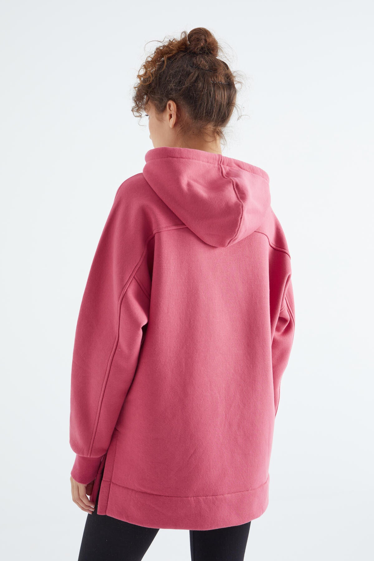 Image of Yaban Gülü Reglan Kol Basic Kapüşonlu Oversize Sweatshirt Sweatshirt Tunik - 97242
