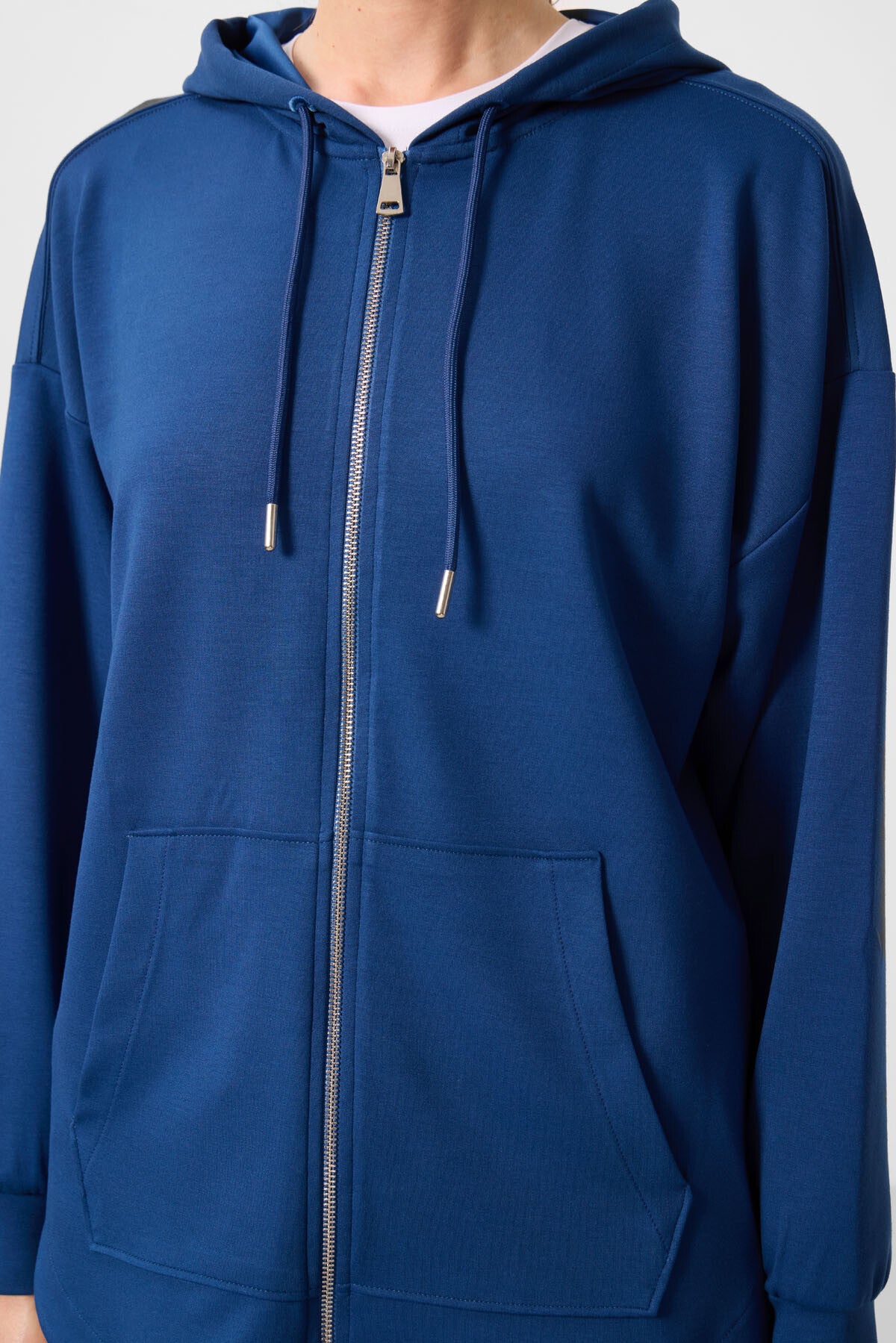 Image of Parlament Yumuşak Dokulu Kapüşonlu Oversize Kadın Tunik Sweatshirt - 97302