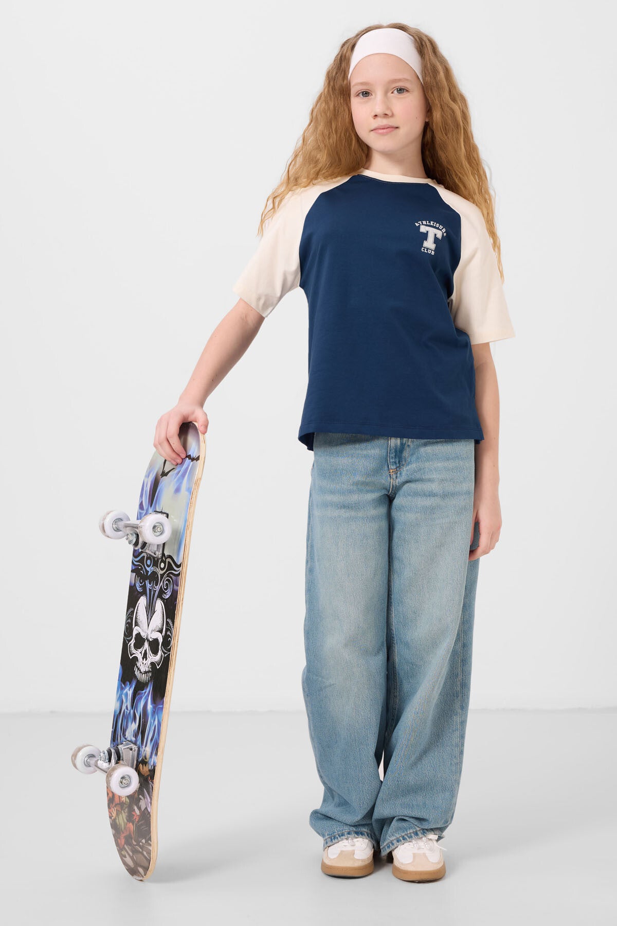Image of Parlament O Yaka  Pamuklu Baskılı Oversize Fit Kız Çocuk T-Shirt - 75179
