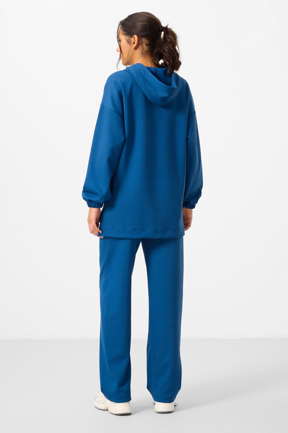 Image of Parlament Yumuşak Dokulu Kapüşonlu Oversize Kadın Eşofman Tunik Takım - 95348