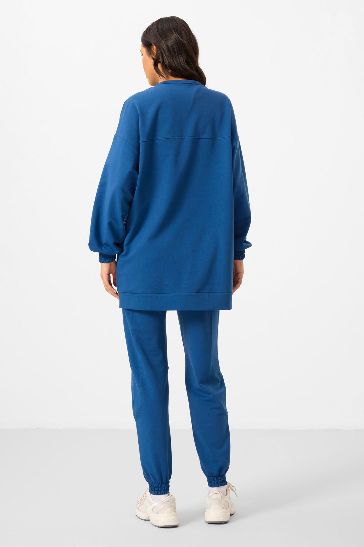 Image of Parlament O Yaka Basic Oversize Kadın Eşofman Tunik Takım - 95347