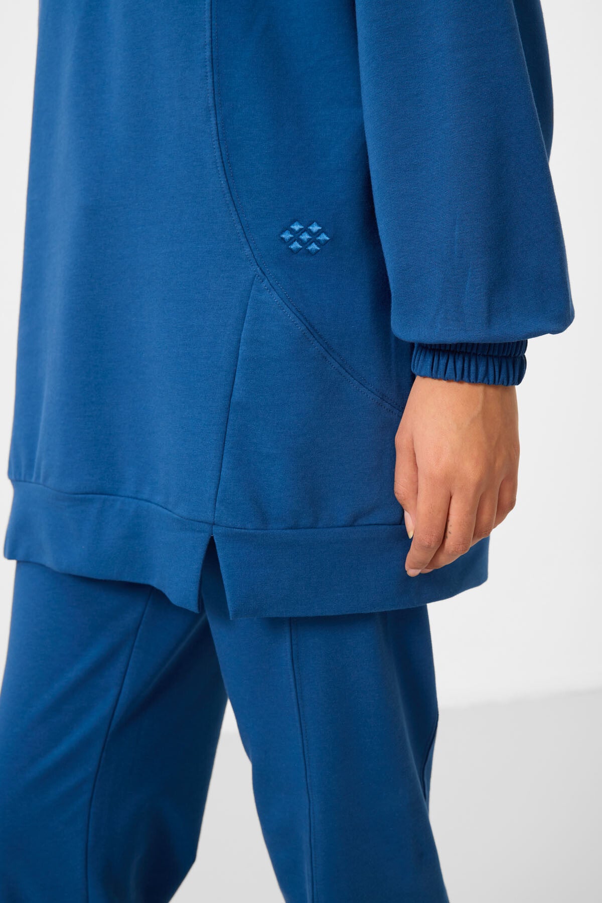 Image of Parlament O Yaka Basic Oversize Kadın Eşofman Tunik Takım - 95347