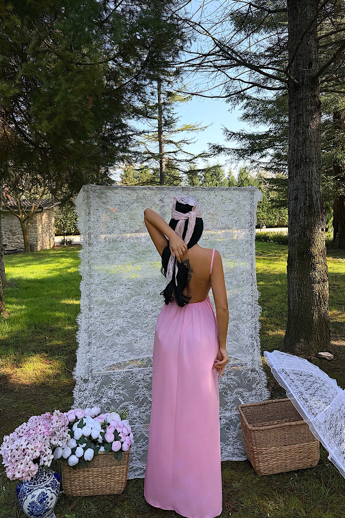 Image of Pembe Stevie Uzun Elbise ATE-1370