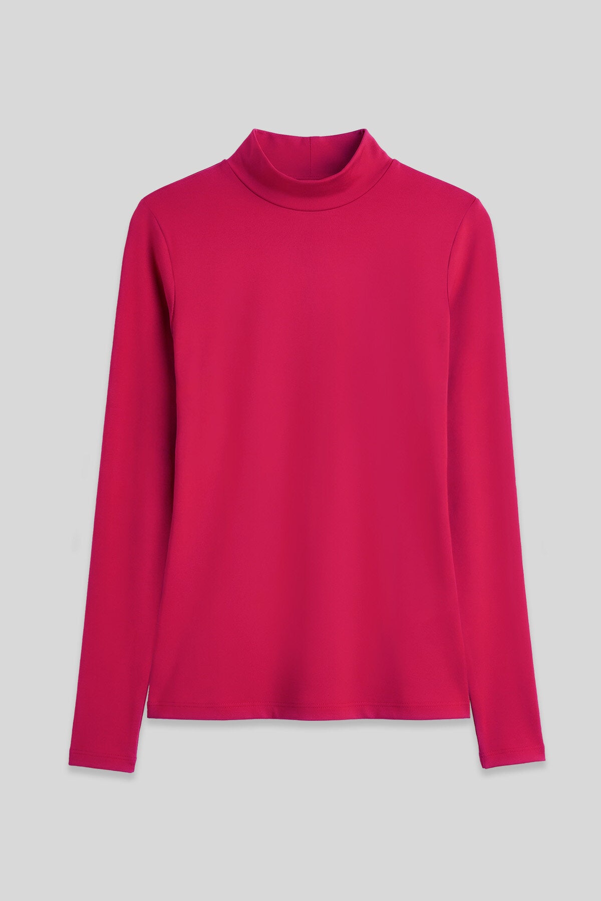 Image of Pembe Balıkçı Yaka Basic Uzun Kollu Kadın Body - 97306