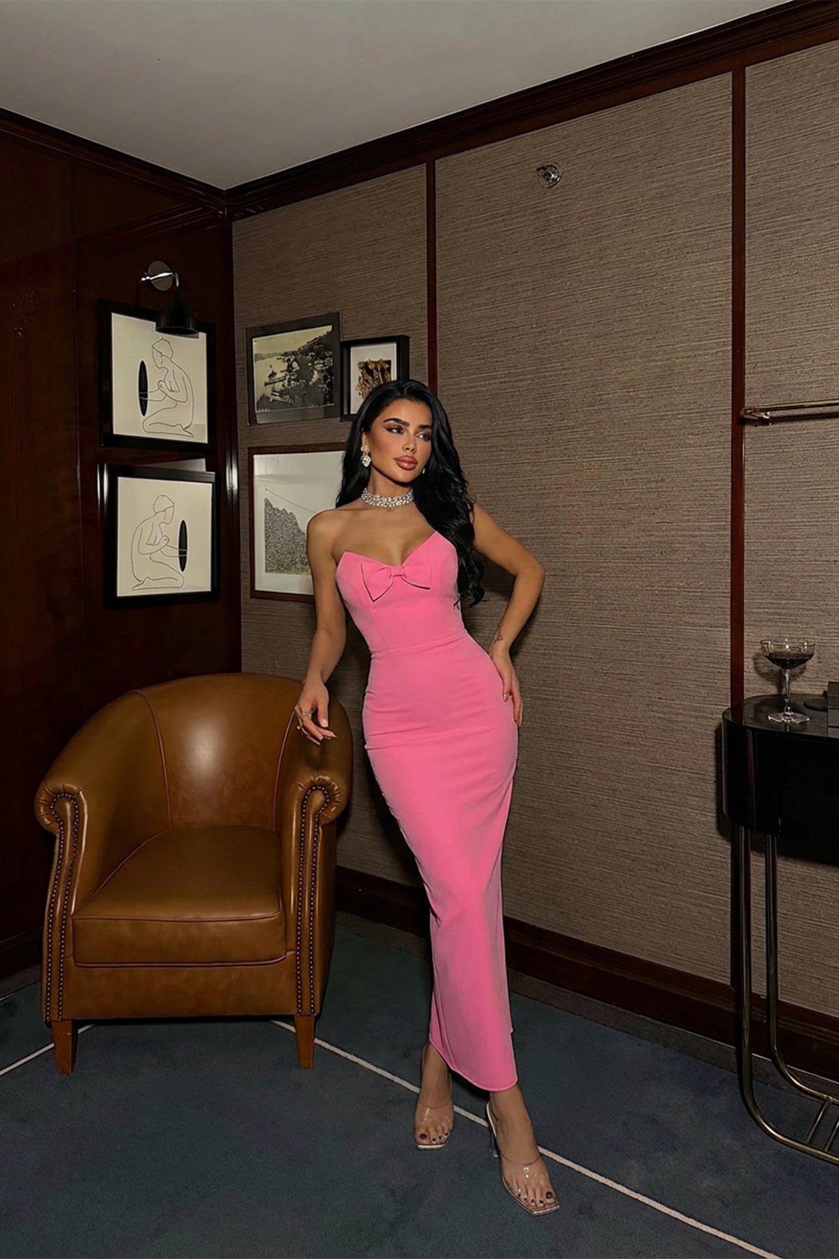 Image of Pembe Cressida Elbise ATE-3235