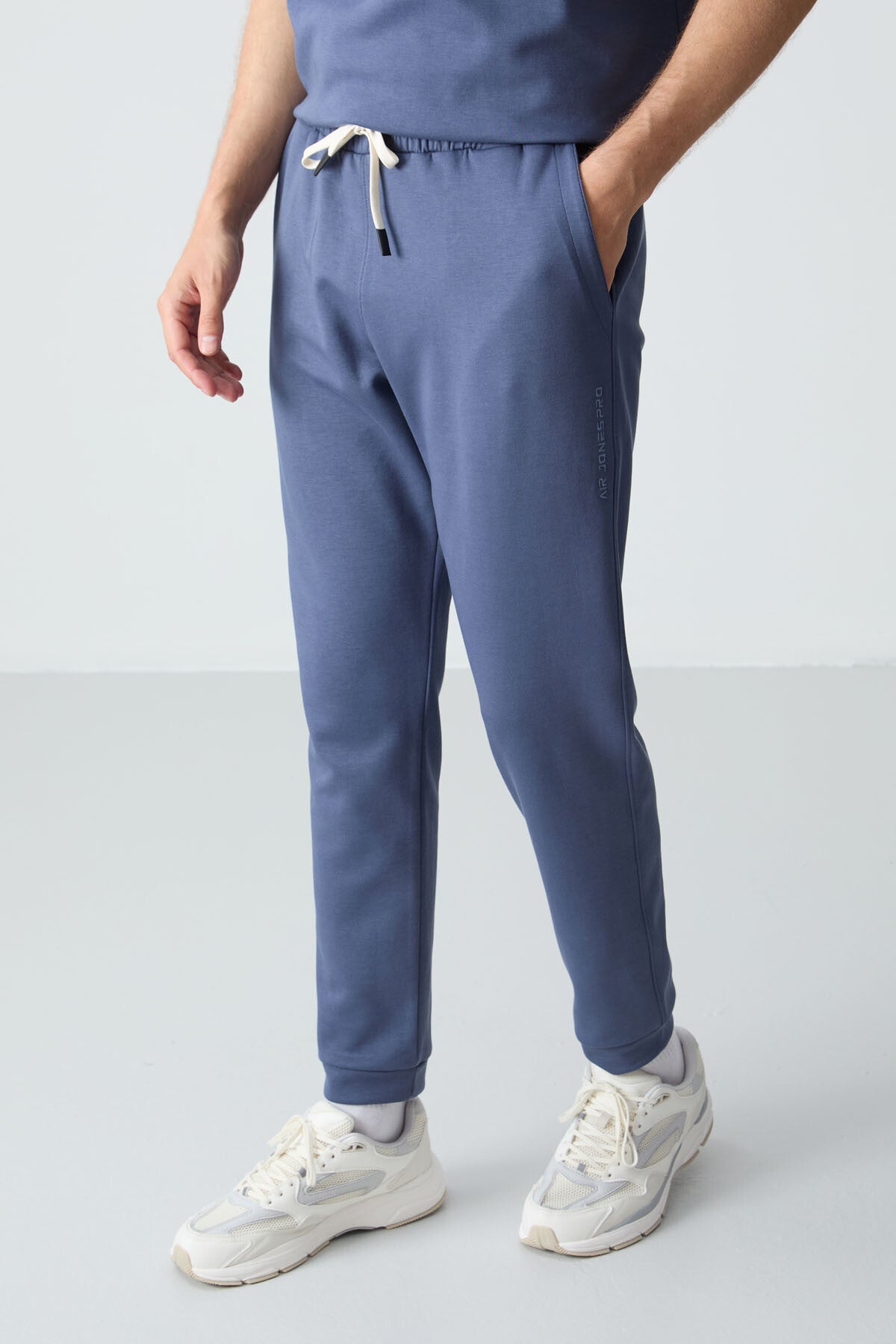 Image of Petrol Pamuklu Kalın Yumuşak Dokulu Oversize Fit Basic Erkek Eşofman Takım - 85261
