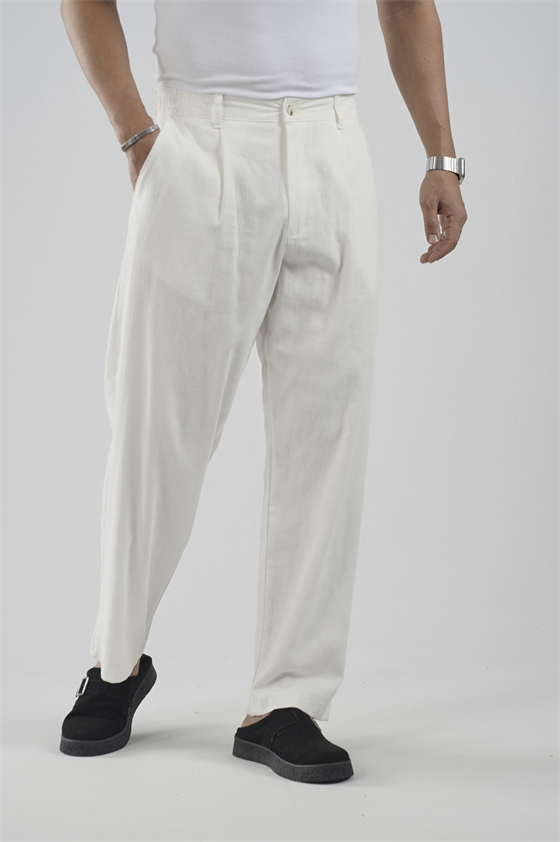 Image of Pleated Boyfriend Fit Men's Trousers