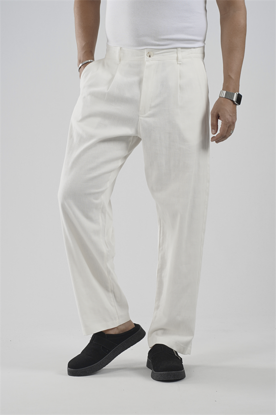 Image of Pleated Boyfriend Fit Men's Trousers