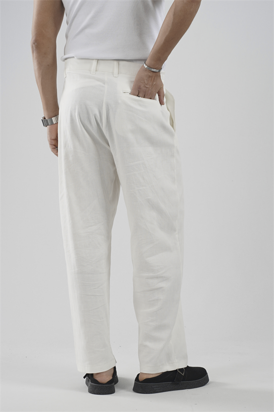 Image of Pleated Boyfriend Fit Men's Trousers