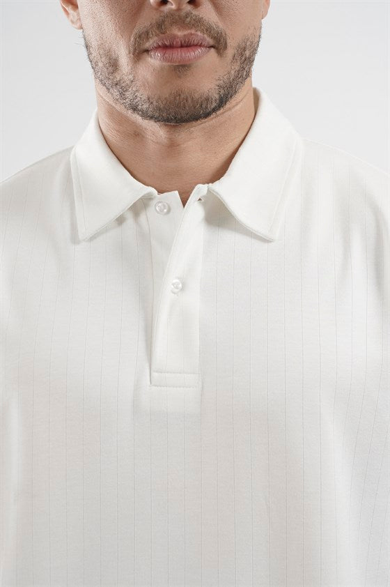 Image of Polo Yaka Çizgi Detaylı Regular Kalıp Erkek Tişört
