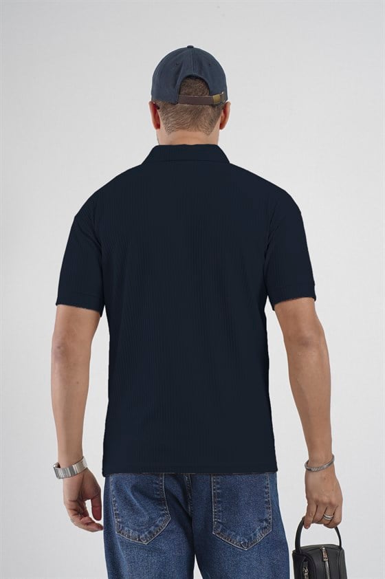 Image of Polo Yaka Regular Kalıp Çizgili Erkek Basıc Tişört
