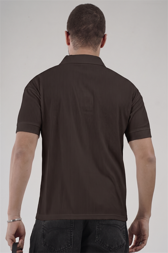 Image of Polo Yaka Regular Kalıp Çizgili Erkek Basıc Tişört