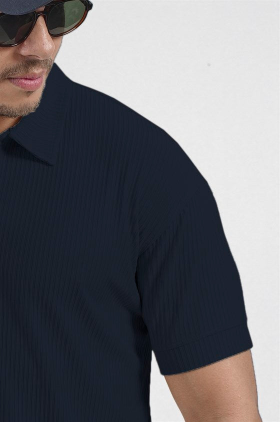 Image of Polo Yaka Regular Kalıp Çizgili Erkek Basıc Tişört