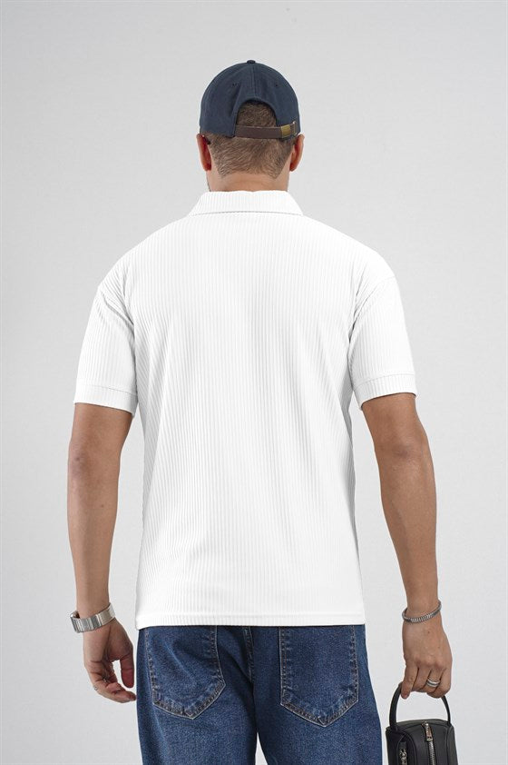 Image of Polo Yaka Regular Kalıp Çizgili Erkek Basıc Tişört