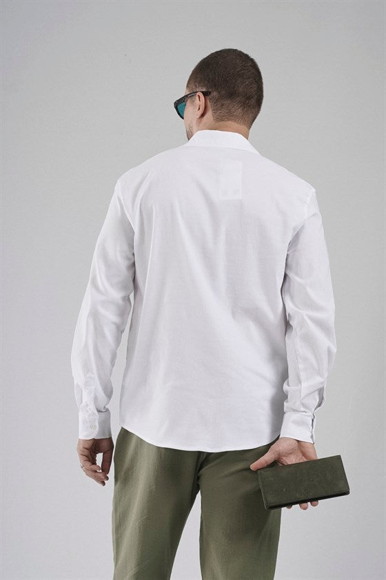 Image of Croială regulată, croială flexibilă, cămașă simplă bărbătească 100% bumbac