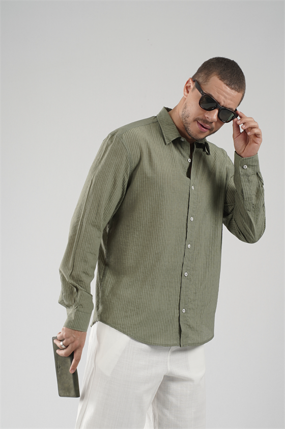Image of Regular Fit Striped Men's Shirt