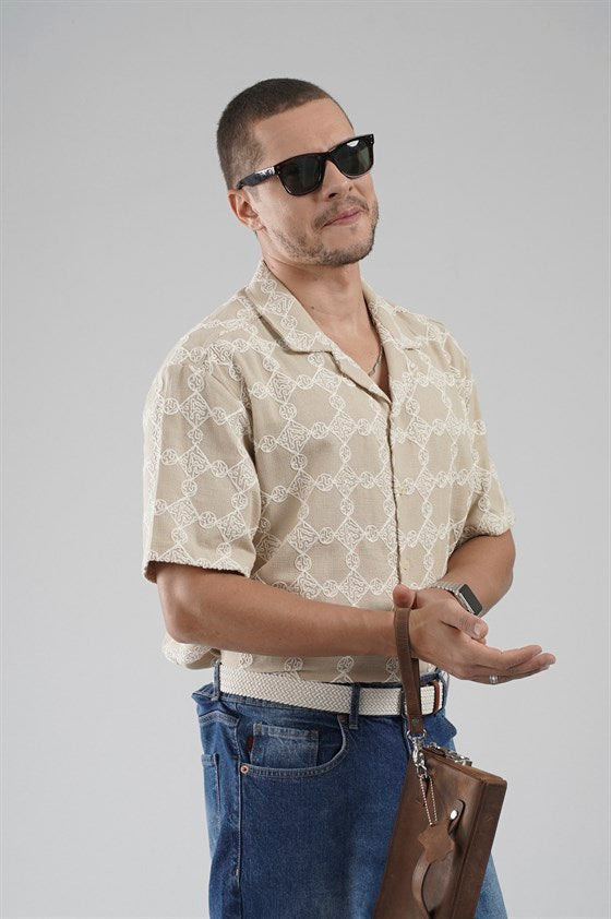 Image of Regular Kalıp Desenli Nefes Alan Erkek Gömlek