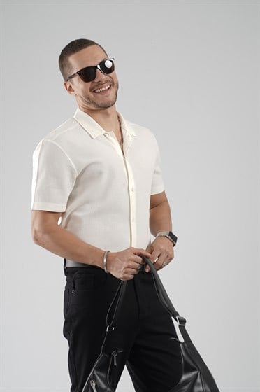 Image of Regular Fit Plain Lycra Shirt