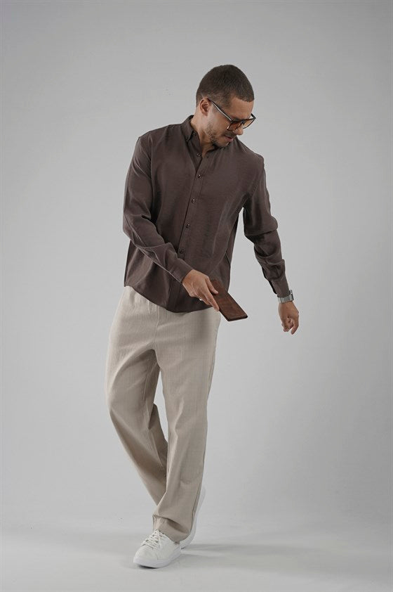 Image of Regular Kalıp Modal Düz Erkek Gömlek