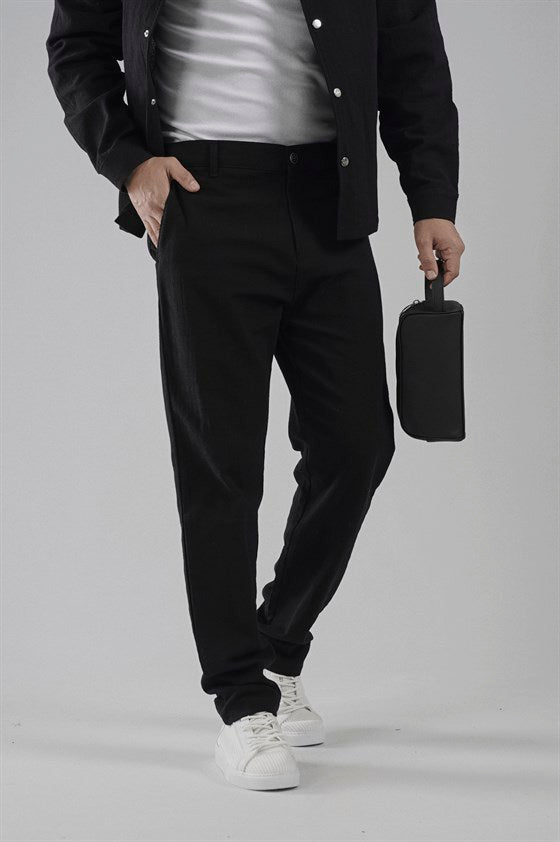 Image of Regular Kalıp Pamuklu Keten Klasik Pantolon