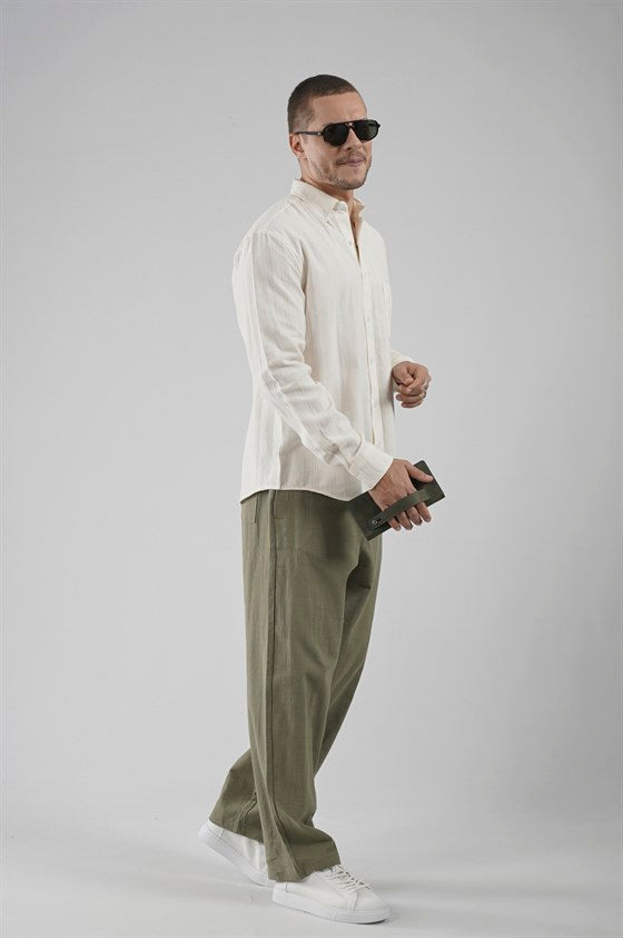 Image of Regular Fit, Single Pocket Muslin Men's Shirt