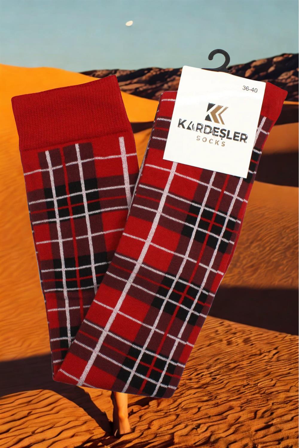 Image of Colorful Striped Knee-High Cotton Socks