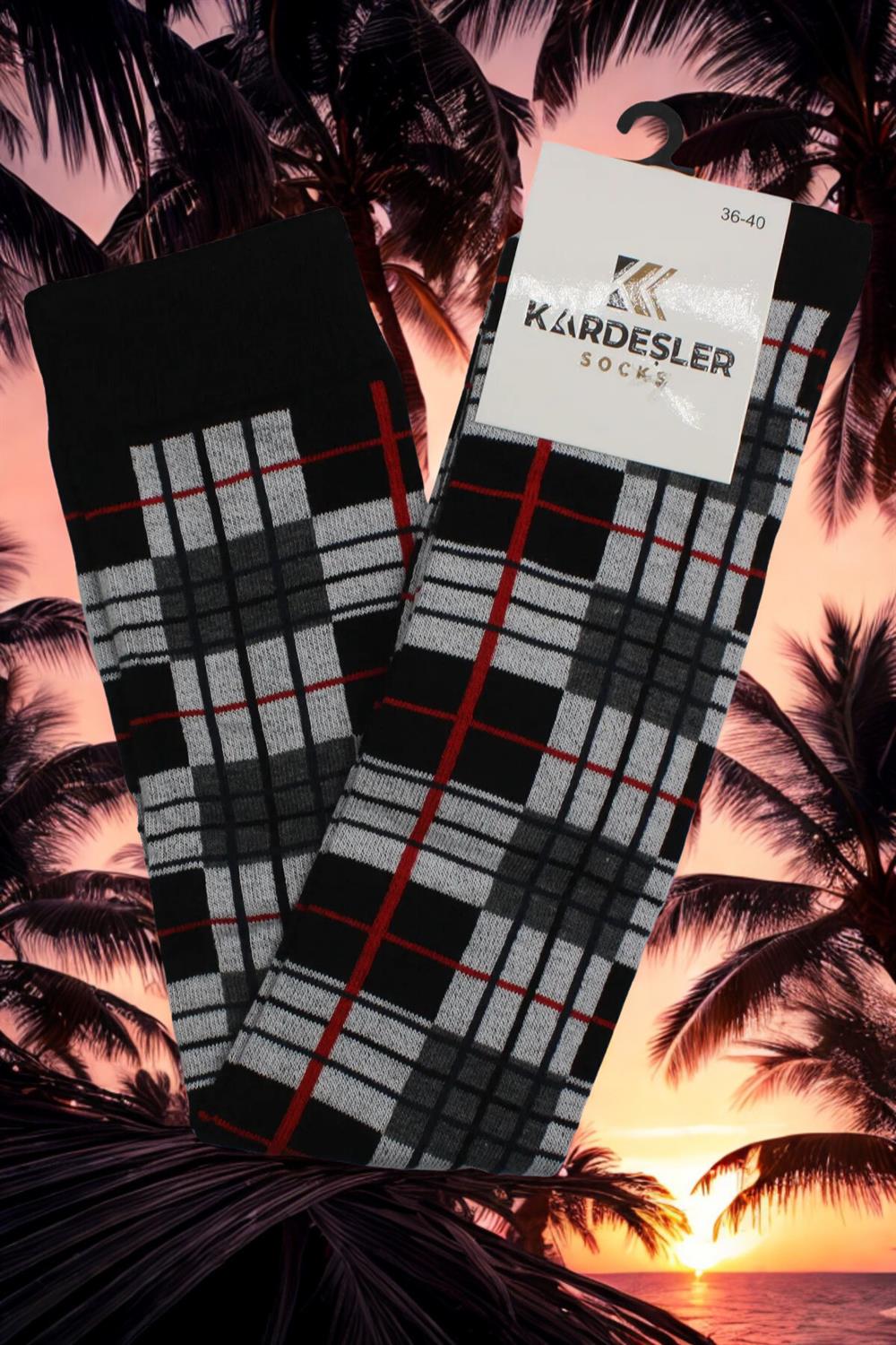 Image of Colorful Striped Knee-High Cotton Socks
