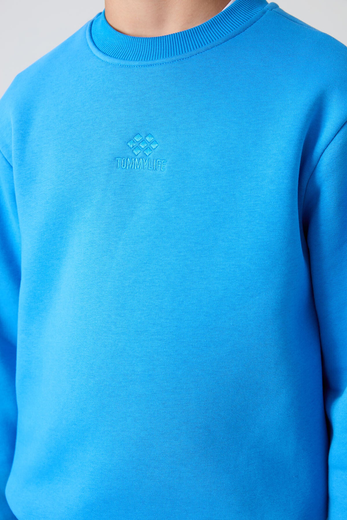 Image of Saks Pamuklu Kalın İçi Tüylü Yumuşak Dokulu Standart Fit Nakışlı Erkek Çocuk Sweatshirt - 11232