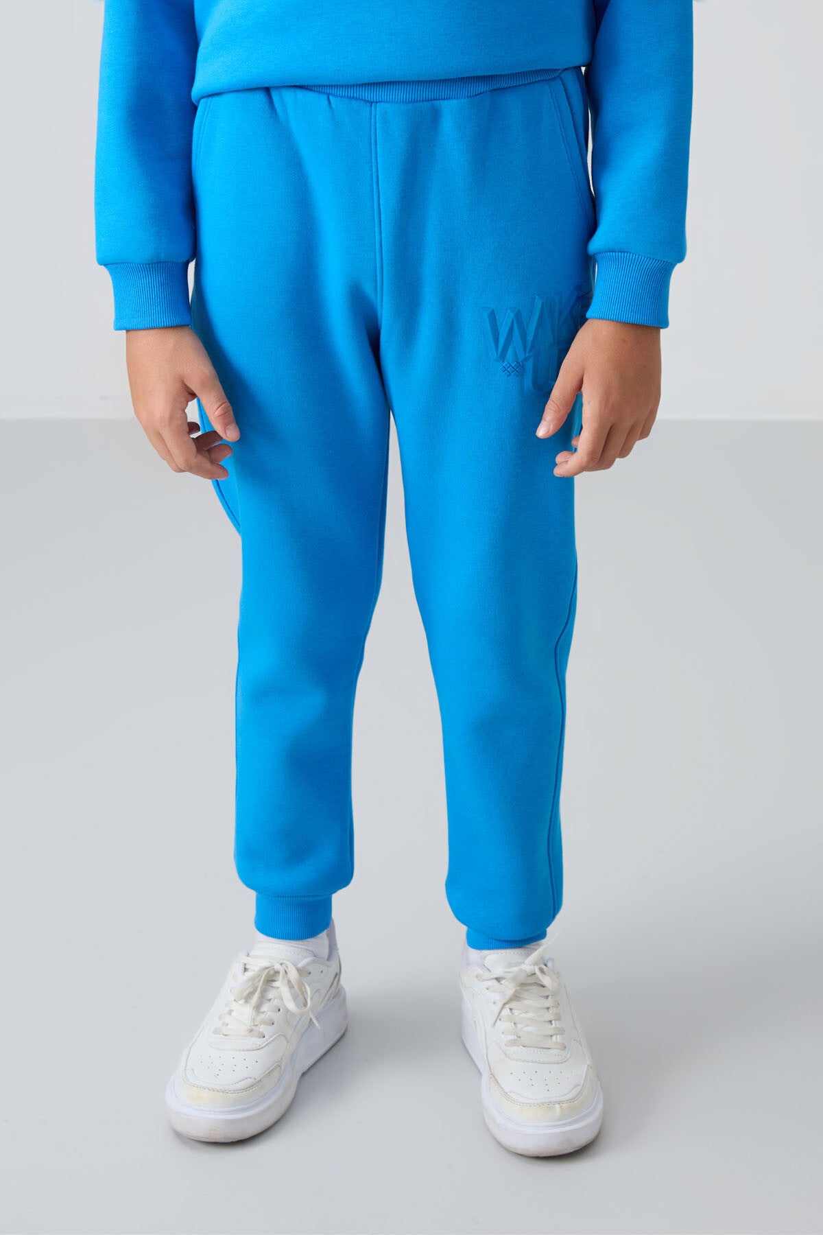 Image of Saks Pamuklu Kalın İçi Tüylü Yumuşak Dokulu Standart Fit Baskılı Erkek Çocuk Eşofman Takım - 11253