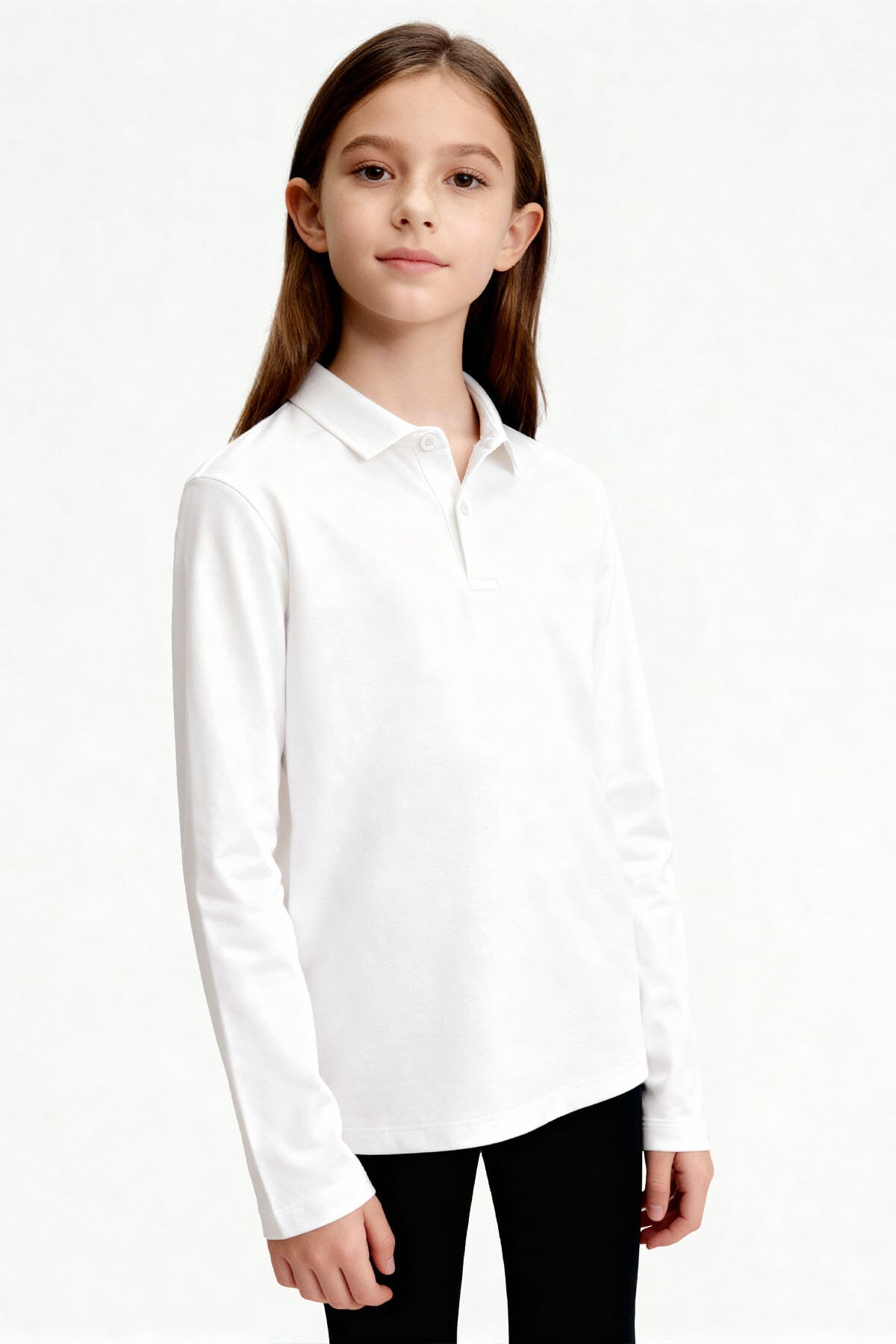 Image of Basic Polo Yaka 3'lü Paket Siyah-Beyaz-Çağla Unisex Çocuk T-Shirt - 11170